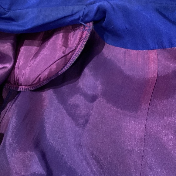 VTG Korean Cobalt-Blue Silk Double-Breasted Coat/Dress, EUC, 4P - Picture 7 of 16